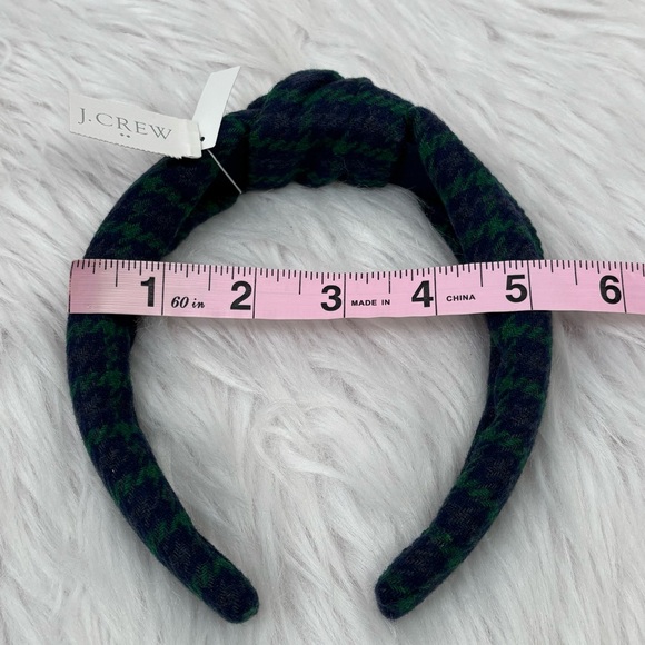 🏷️NWT J. Crew Factory Houndstooth Knot Headband Wool Blend Spruce & Antique Navy - Picture 10 of 11
